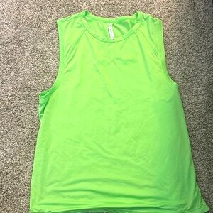Neon green Fabletics workout shirt